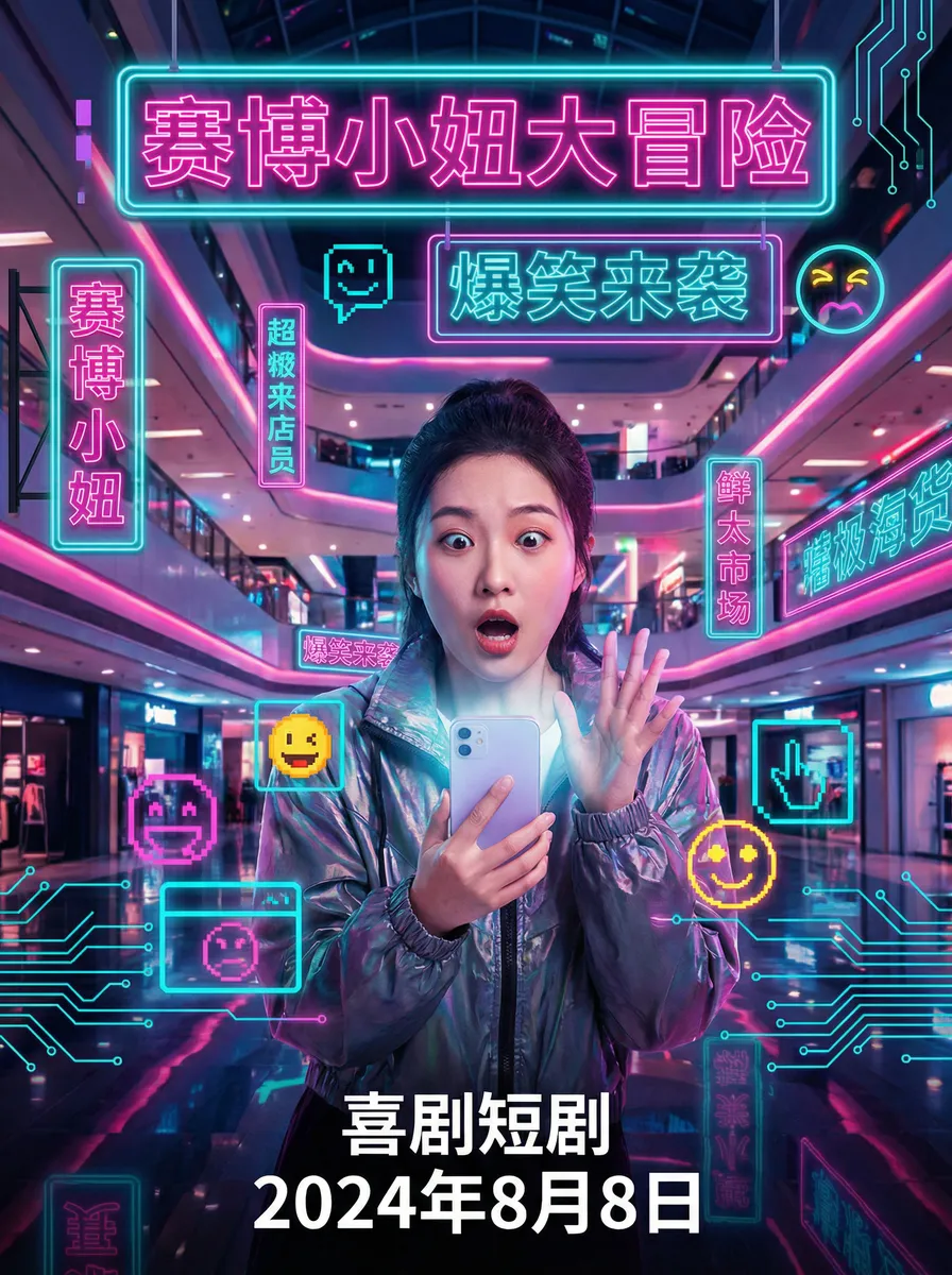 yw.193.coc永不失 搞笑喜剧短剧 - 赛博小妞大冒险海报